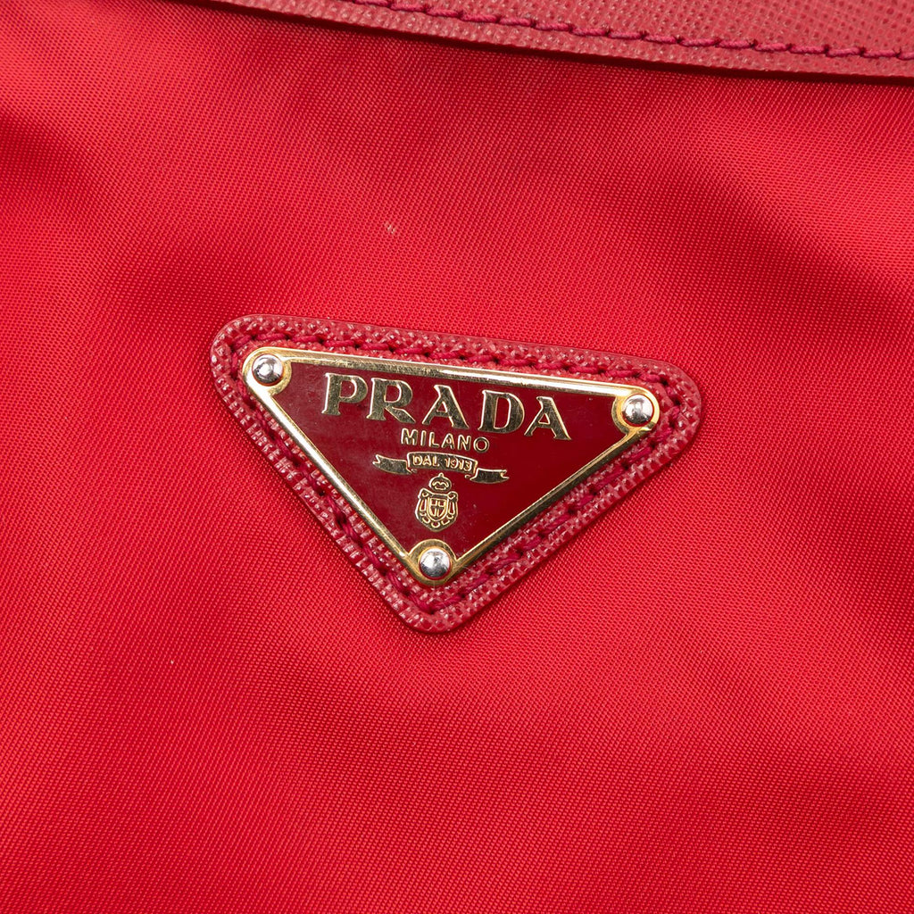 Prada Saffiano Trimmed Tessuto Zip Top Crossbody