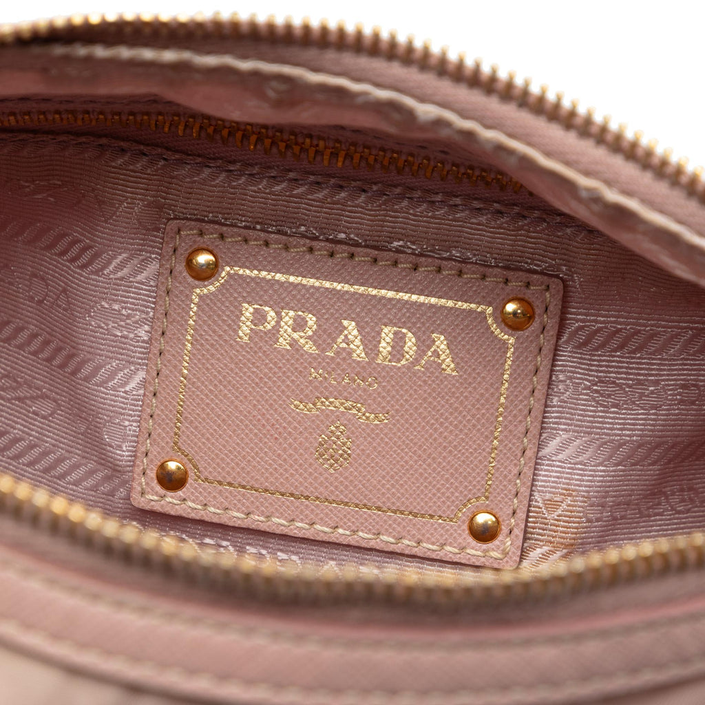 Prada Saffiano Trimmed Tessuto Zip Top Crossbody