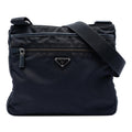 Prada Saffiano Trimmed Tessuto Zip Top Crossbody