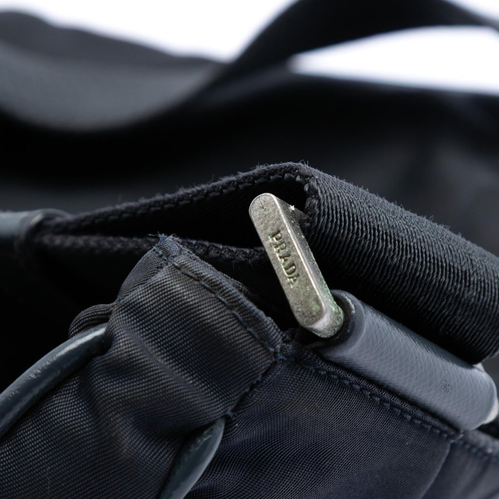 Prada Saffiano Trimmed Tessuto Zip Top Crossbody
