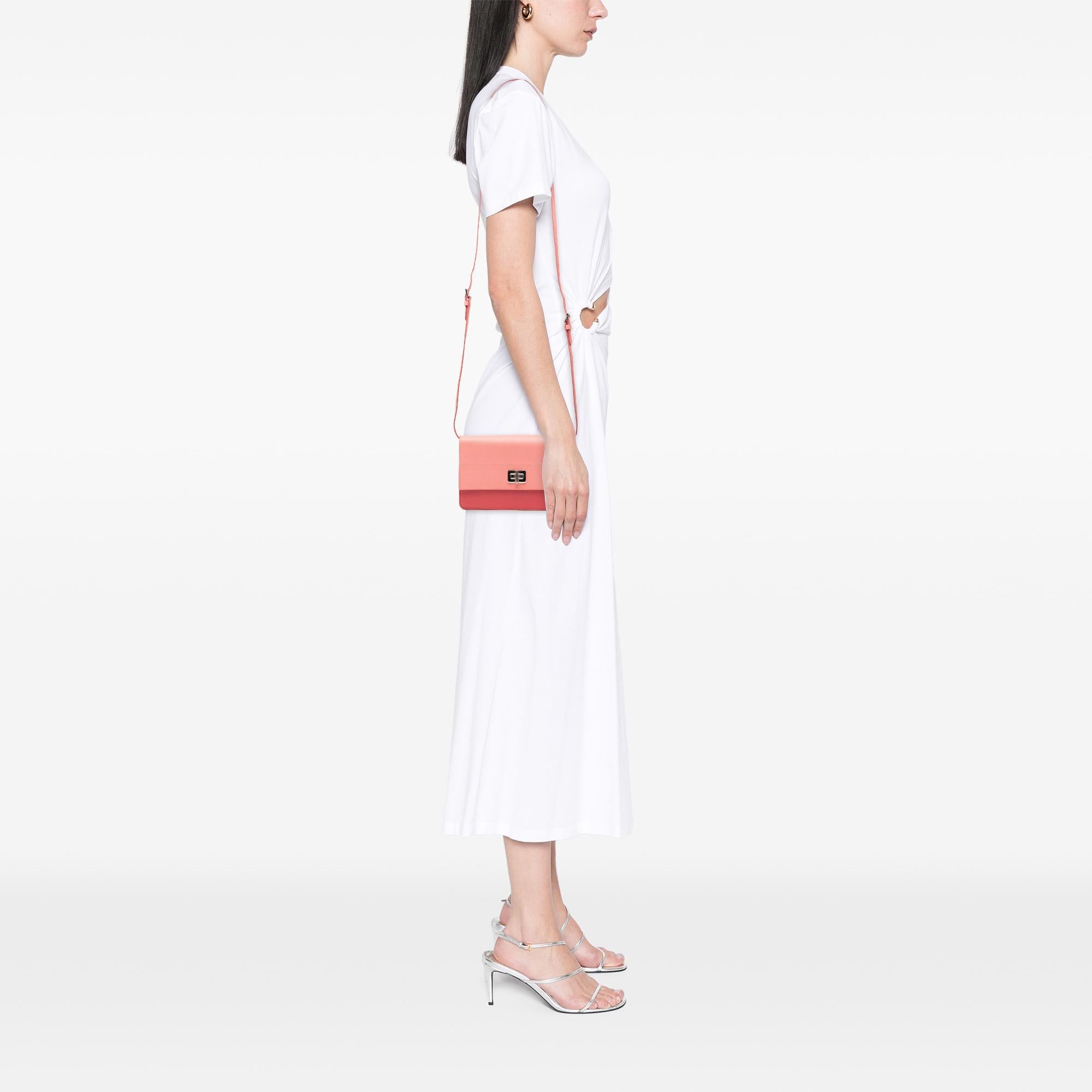 Prada Saffiano Turn Lock Wallet on Strap