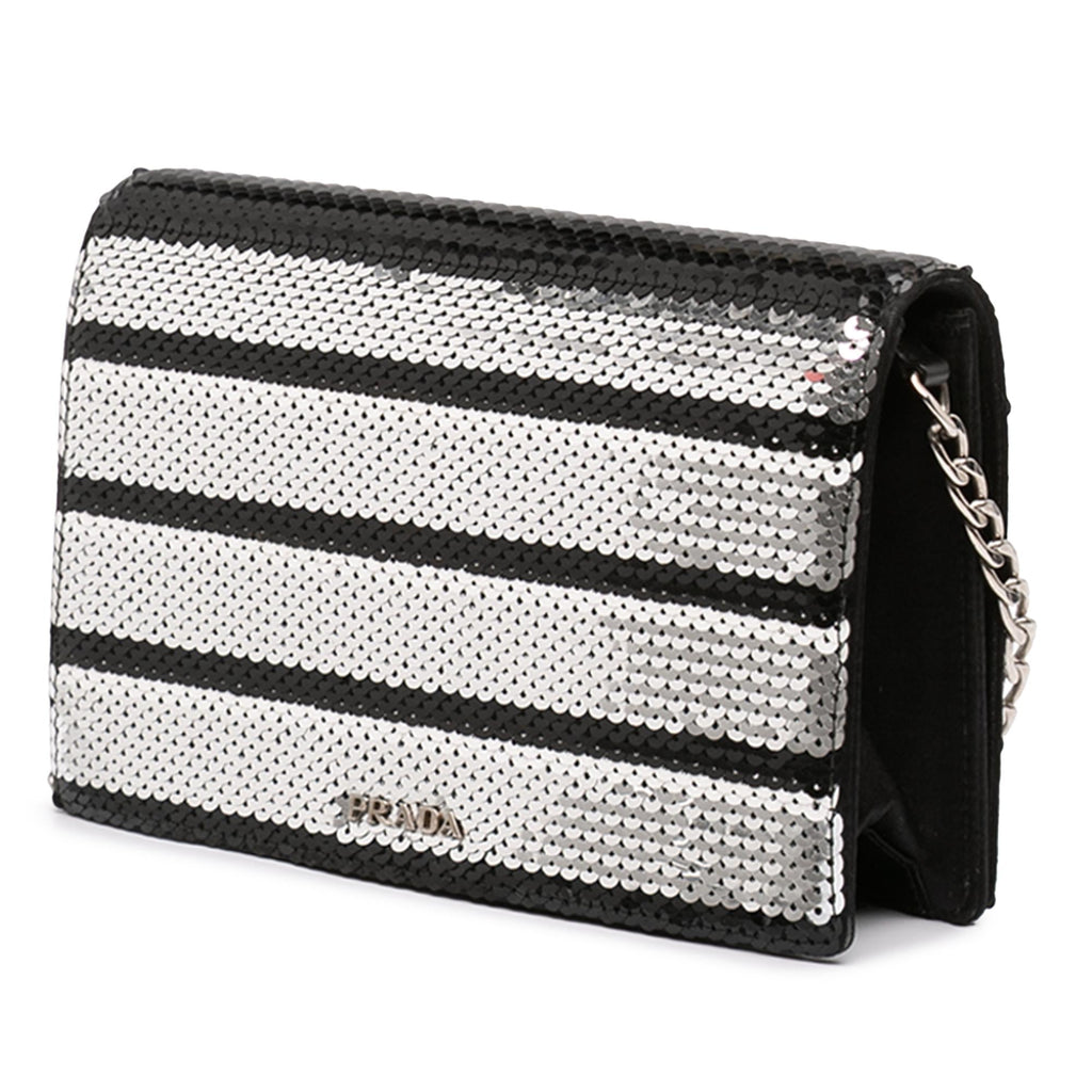 Prada Sequin Embellished Baia Chain Flap