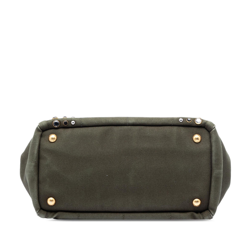 Prada Small Canvas Canapa Bijoux Satchel