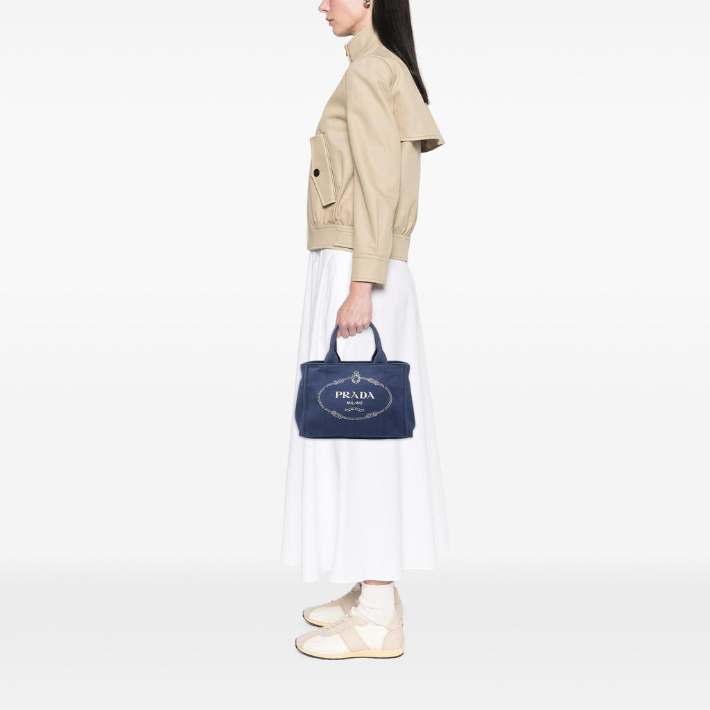 Prada Small Canvas Canapa Logo Satchel