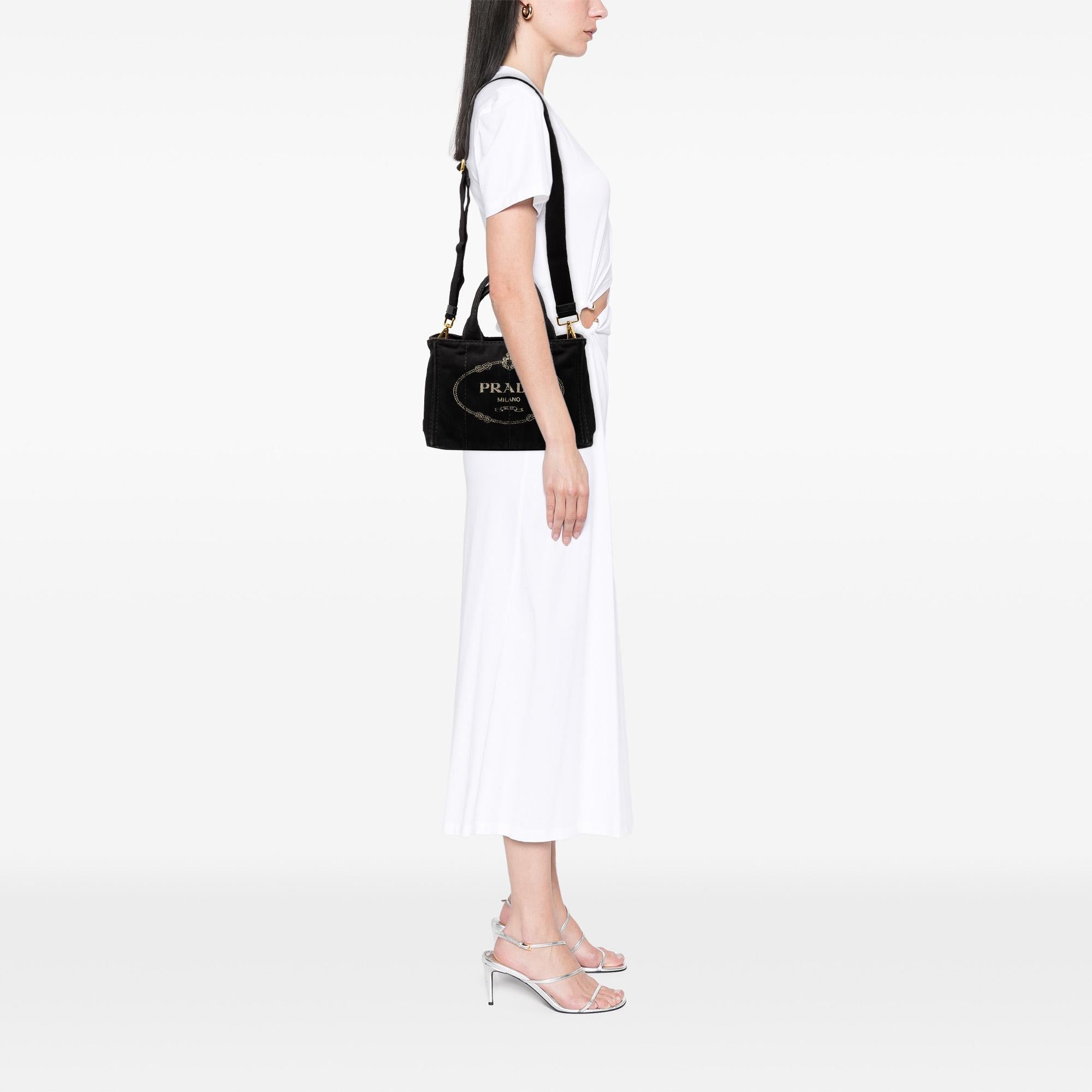 Prada Small Canvas Canapa Logo Satchel