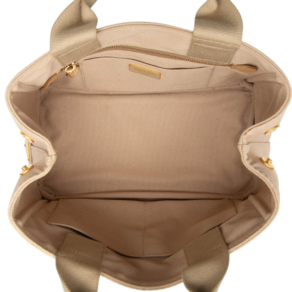 Prada Small Canvas Canapa Logo Tote