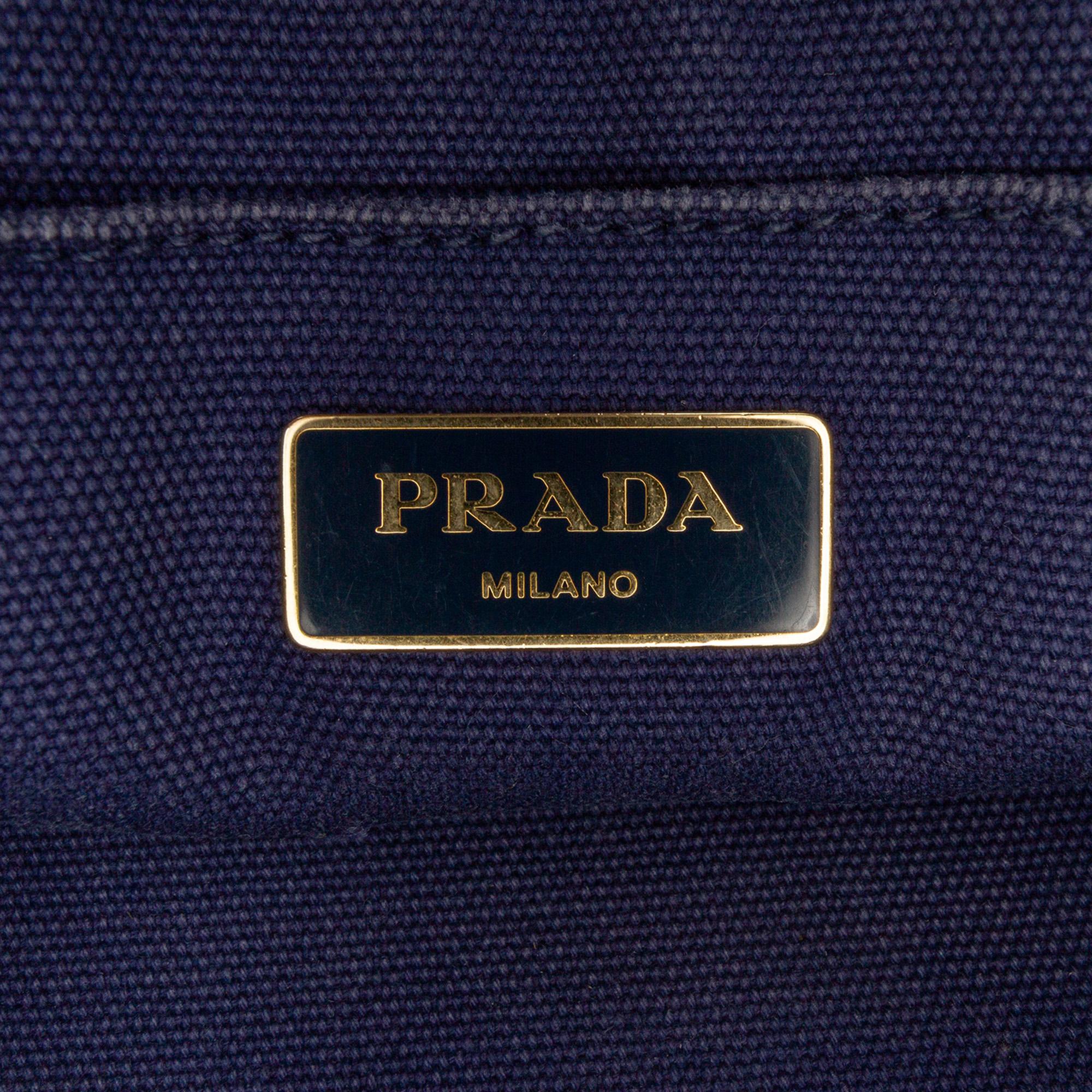 Prada Small Floral Printed Canvas Canapa Satchel