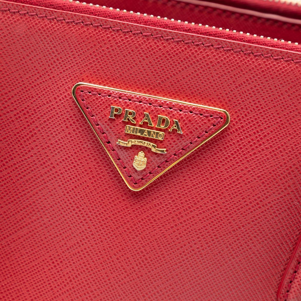 Prada Small Saffiano Lux Galleria Double Zip Satchel