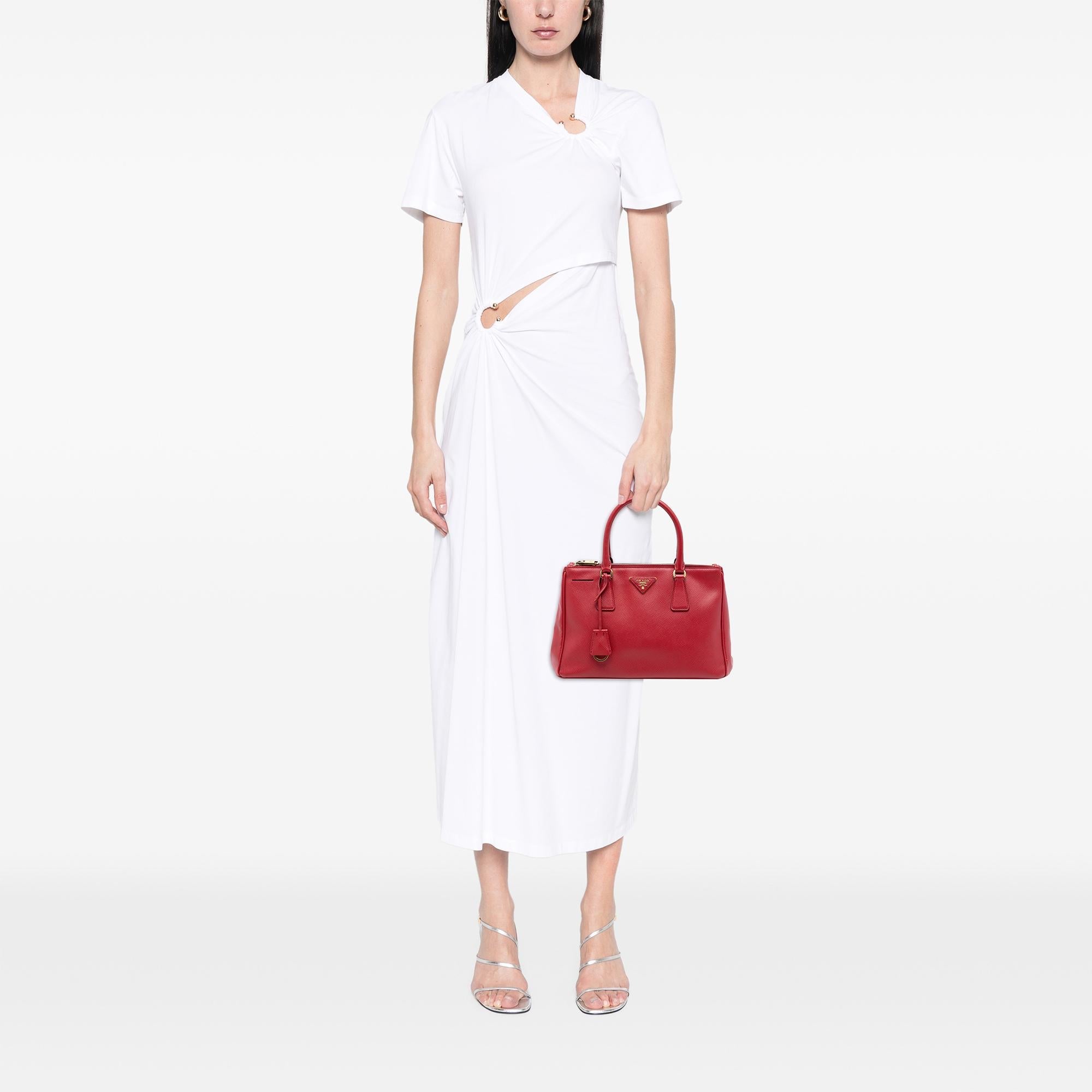 Prada Small Saffiano Lux Galleria Double Zip Satchel