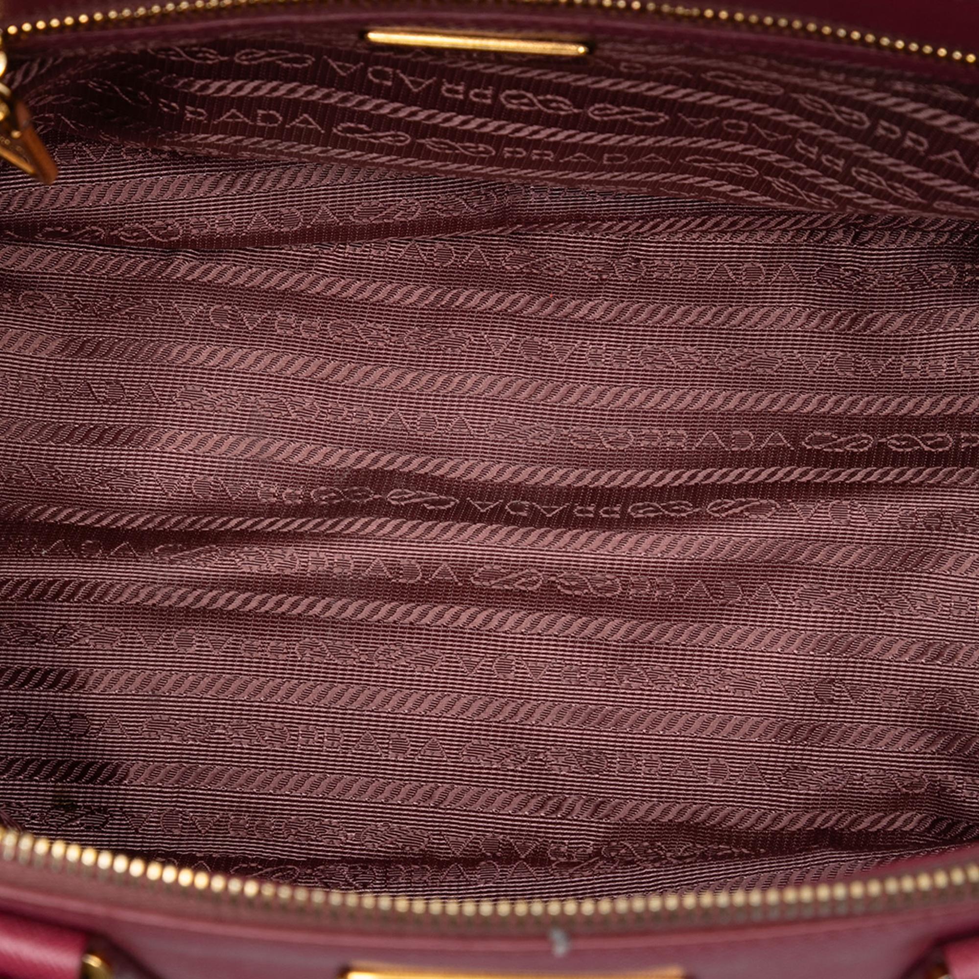 Prada Small Saffiano Lux Galleria Double Zip Satchel