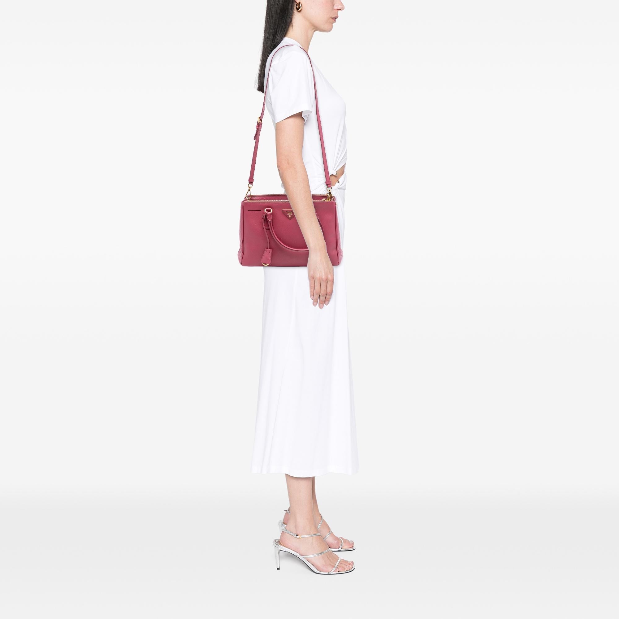 Prada Small Saffiano Lux Galleria Double Zip Satchel