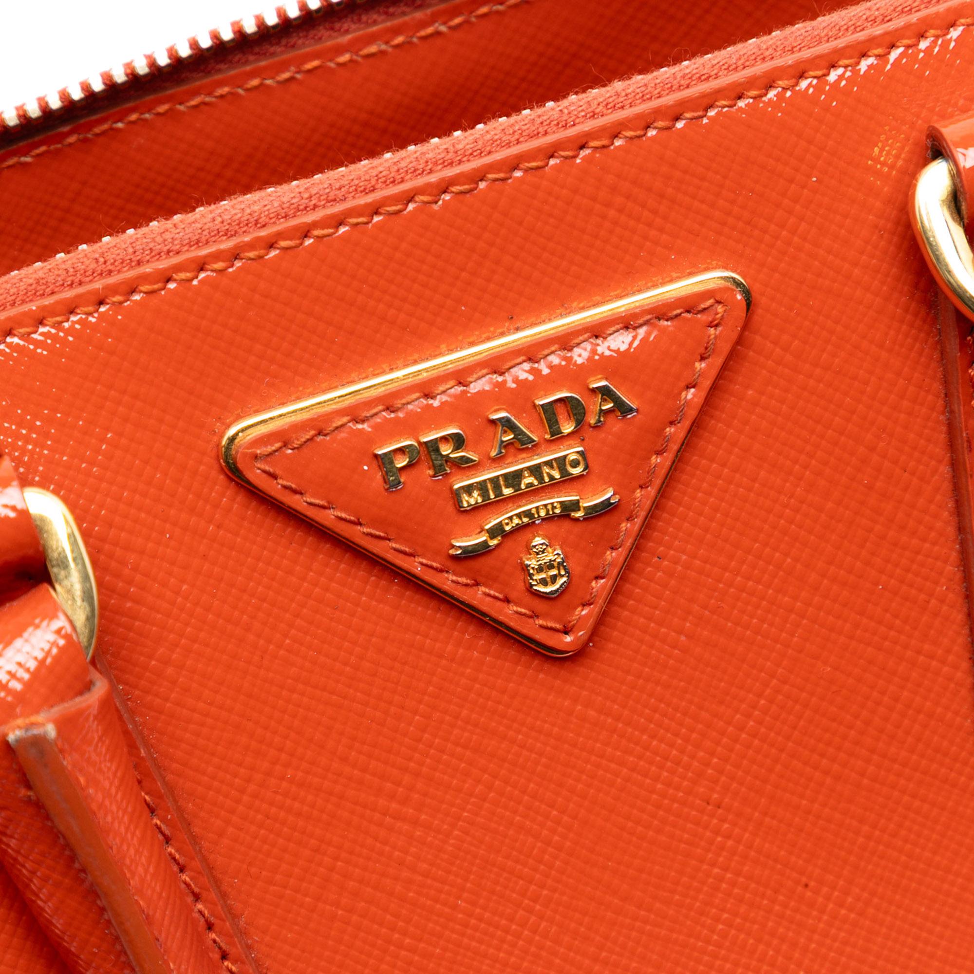 Prada Small Saffiano Vernice Promenade Satchel
