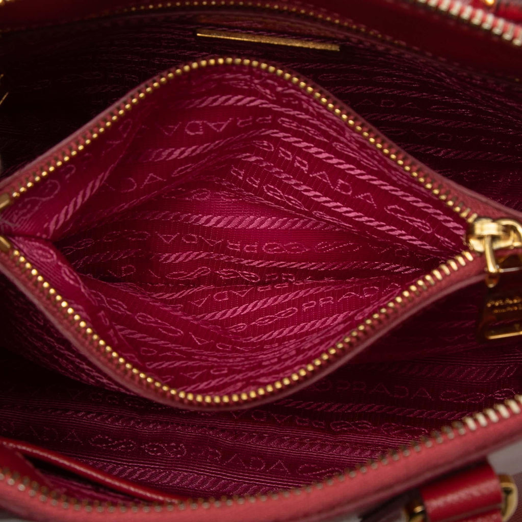 Prada Small Saffiano Vernice Promenade Satchel