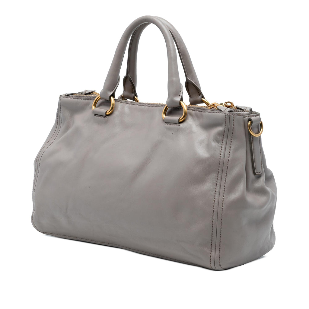 Prada Small Soft Calf Double Zip Satchel