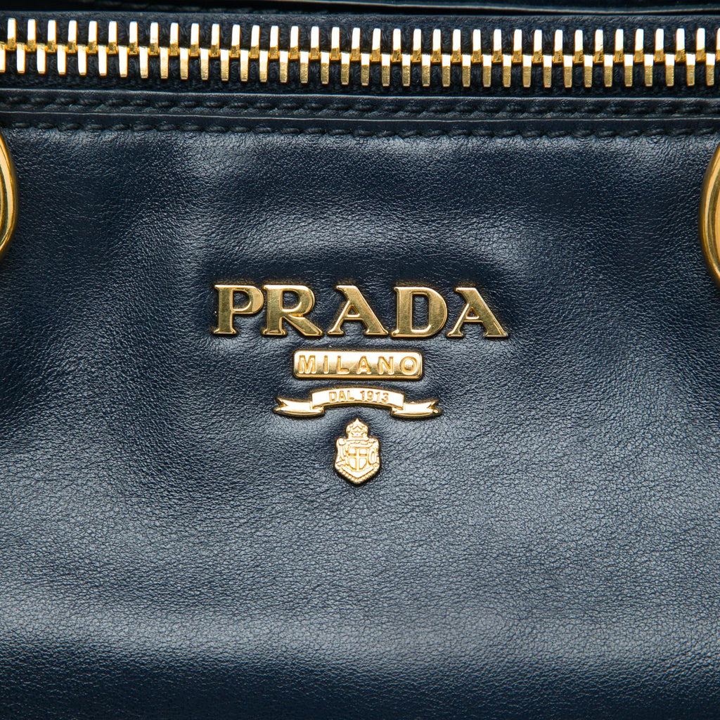 Prada Soft Calf Double Zip Convertible Tote