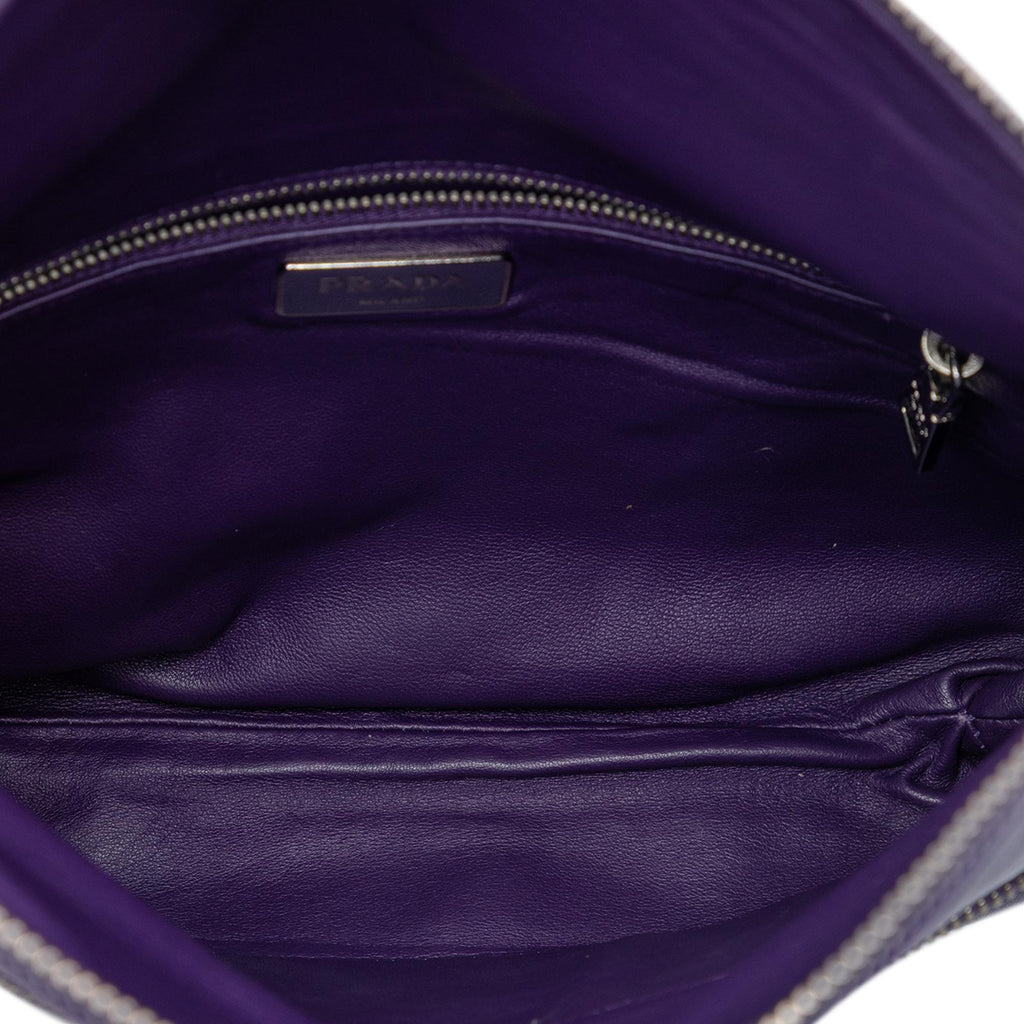 Prada Soft Calf Fold Over Shoulder Bag