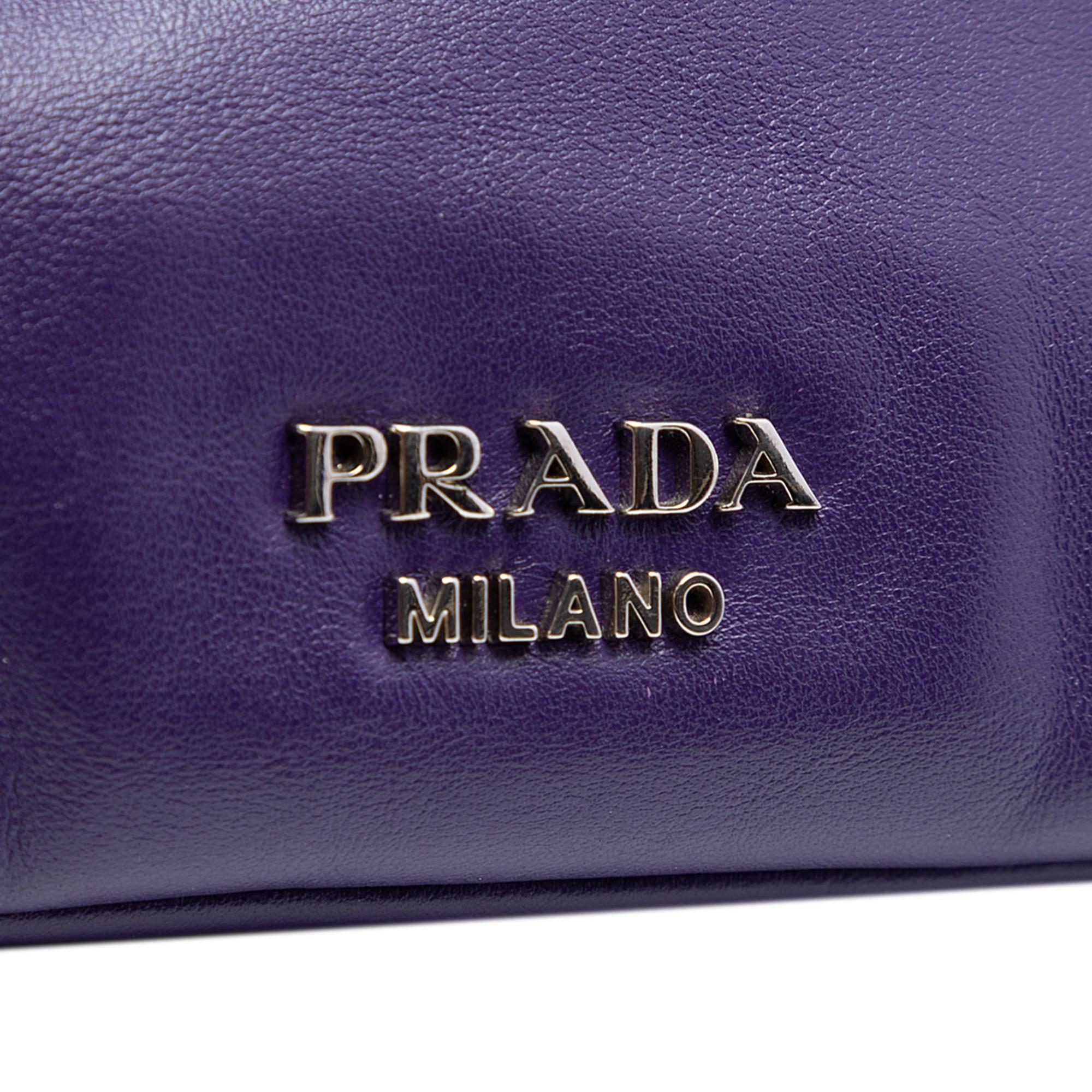 Prada Soft Calf Fold Over Shoulder Bag