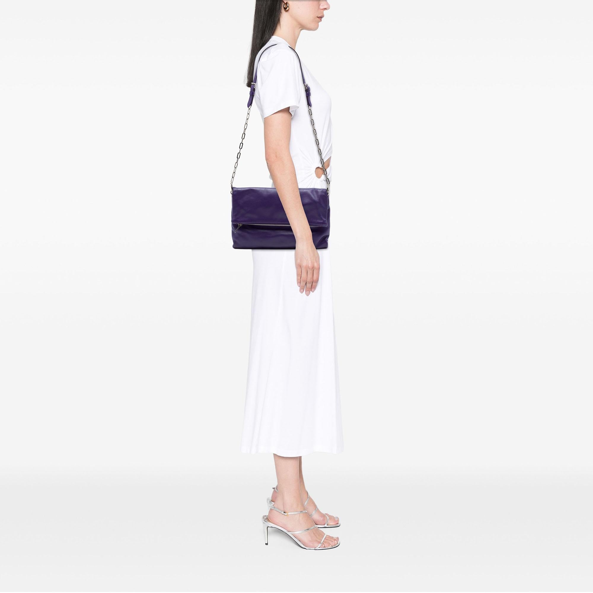 Prada Soft Calf Fold Over Shoulder Bag