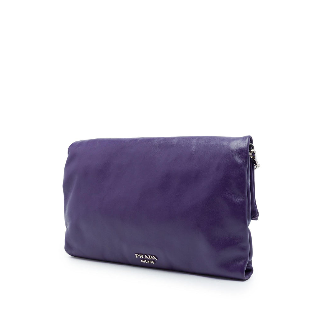 Prada Soft Calf Fold Over Shoulder Bag