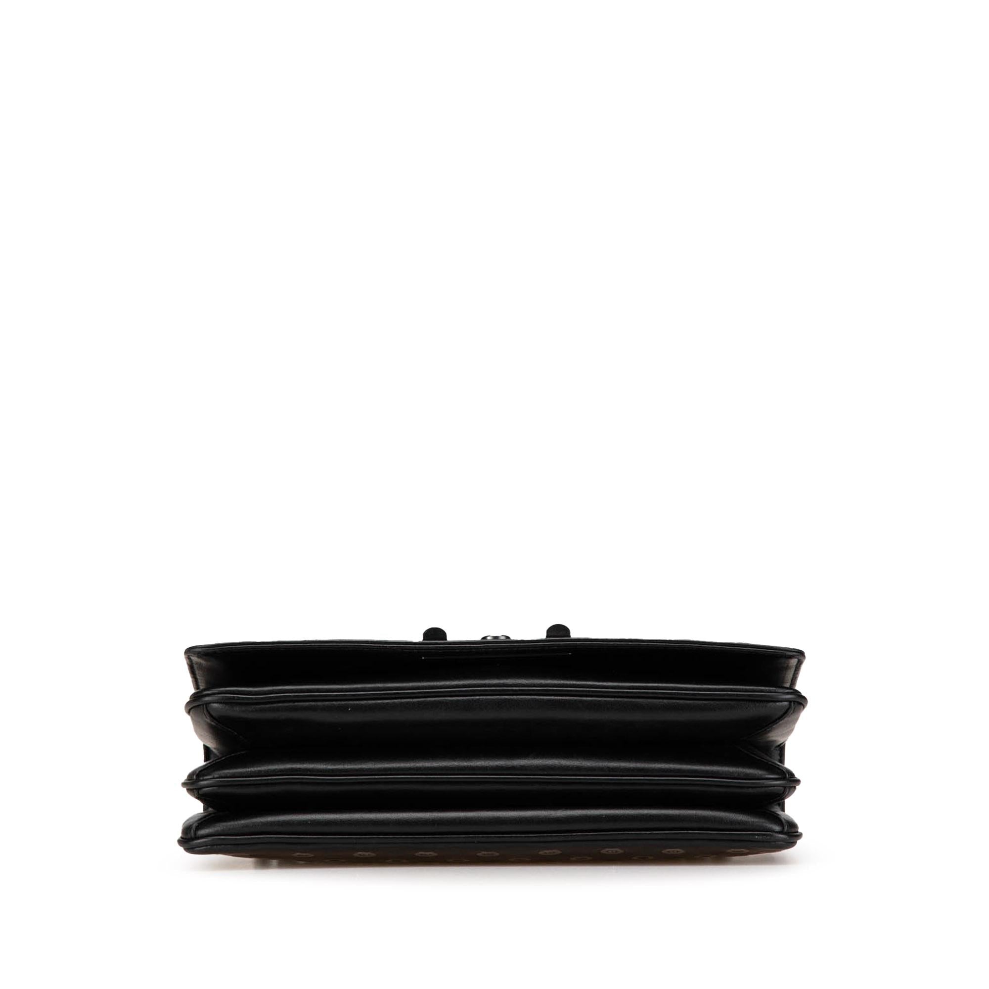 Prada Soft Calf Grommet Lock Flap Chain Shoulder Bag