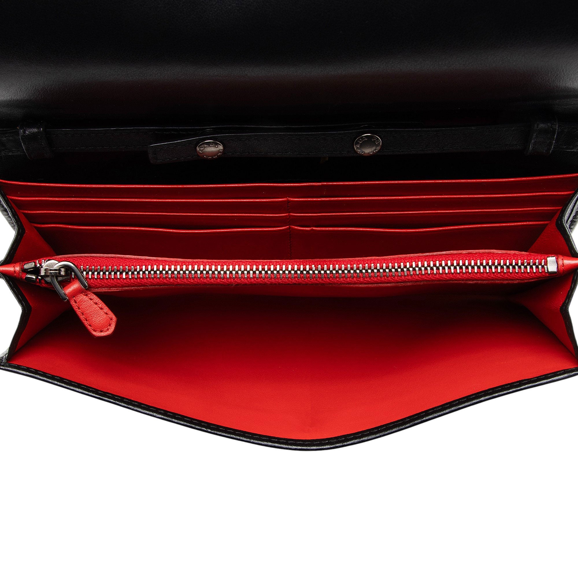 Prada Soft Calf Grommet Wallet on Chain