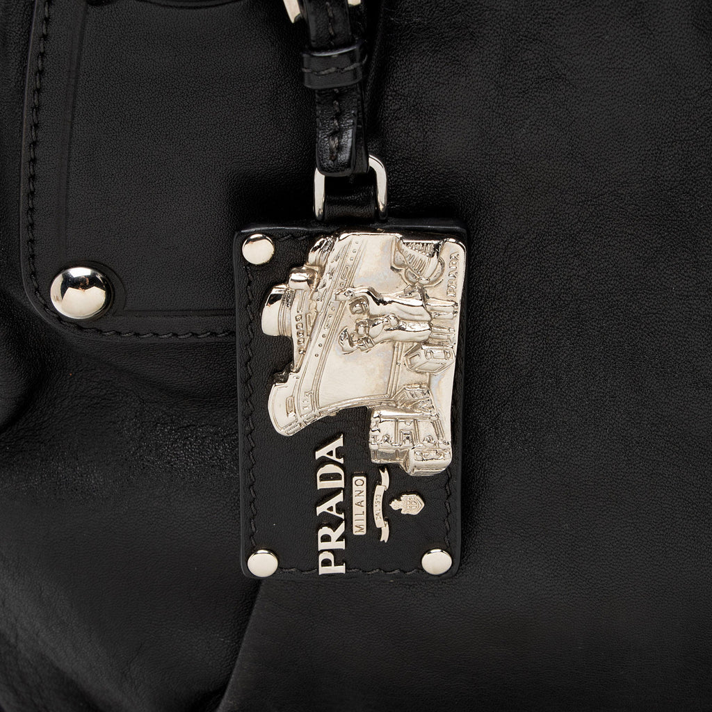 Prada Soft Calf Buckle Satchel