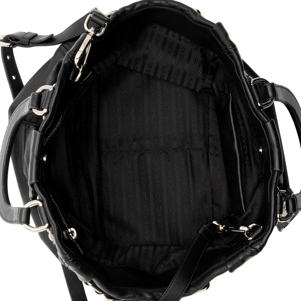 Prada Soft Calf Buckle Satchel