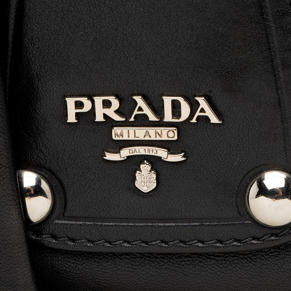 Prada Soft Calf Buckle Satchel