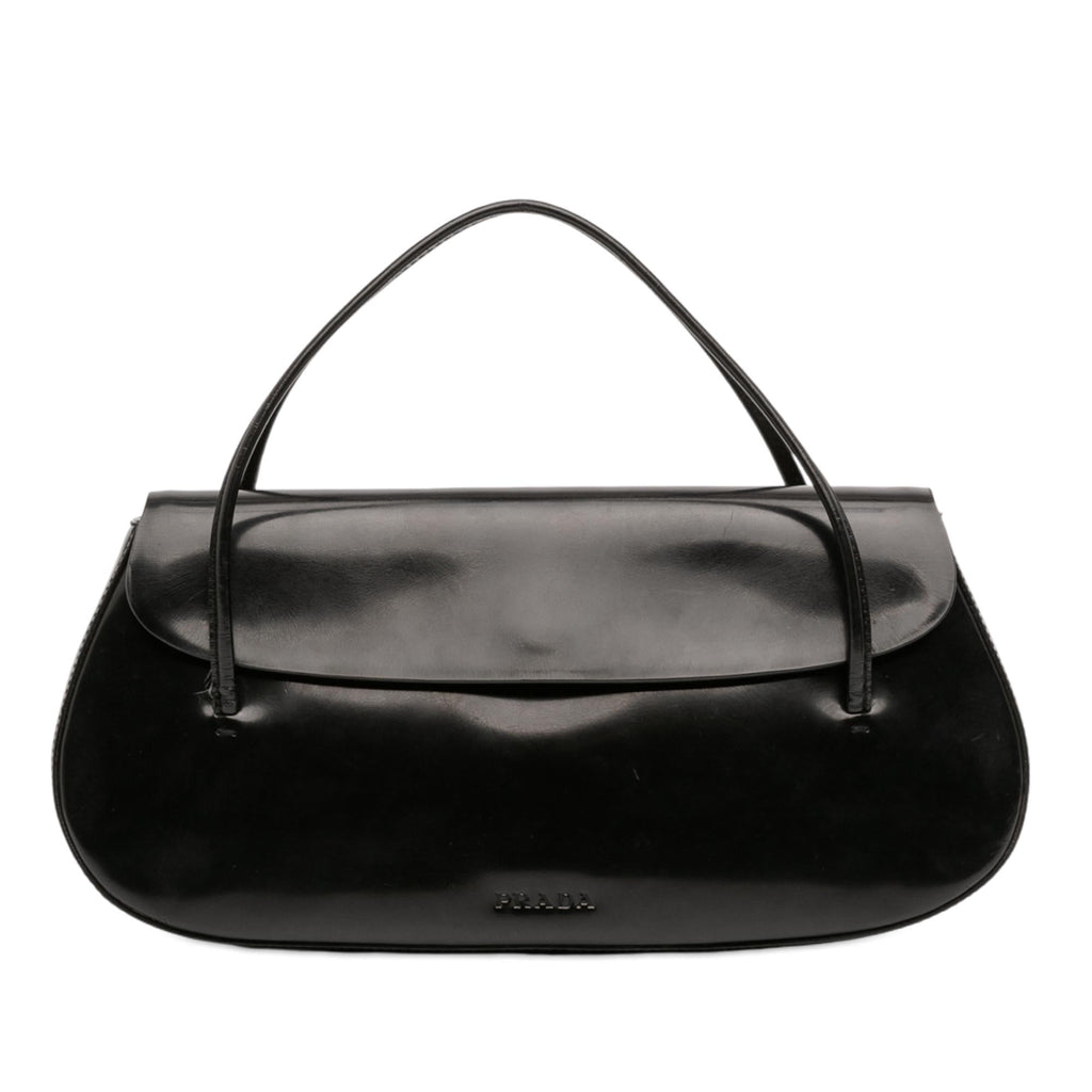 Prada Spazzolato Flap Handbag