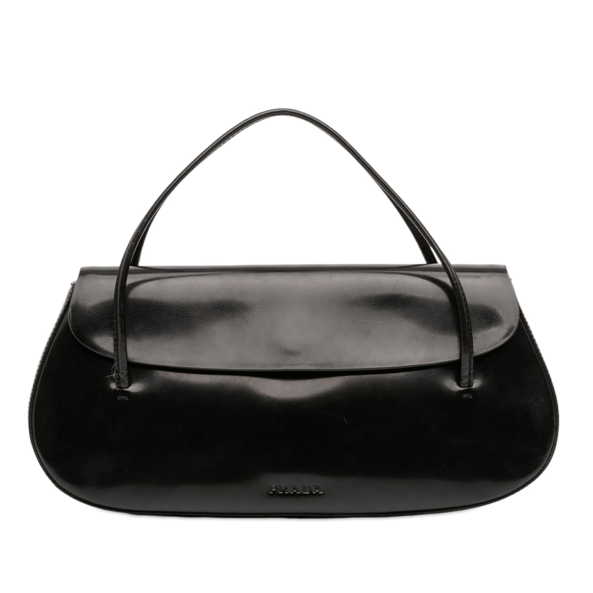 Prada Spazzolato Flap Handbag