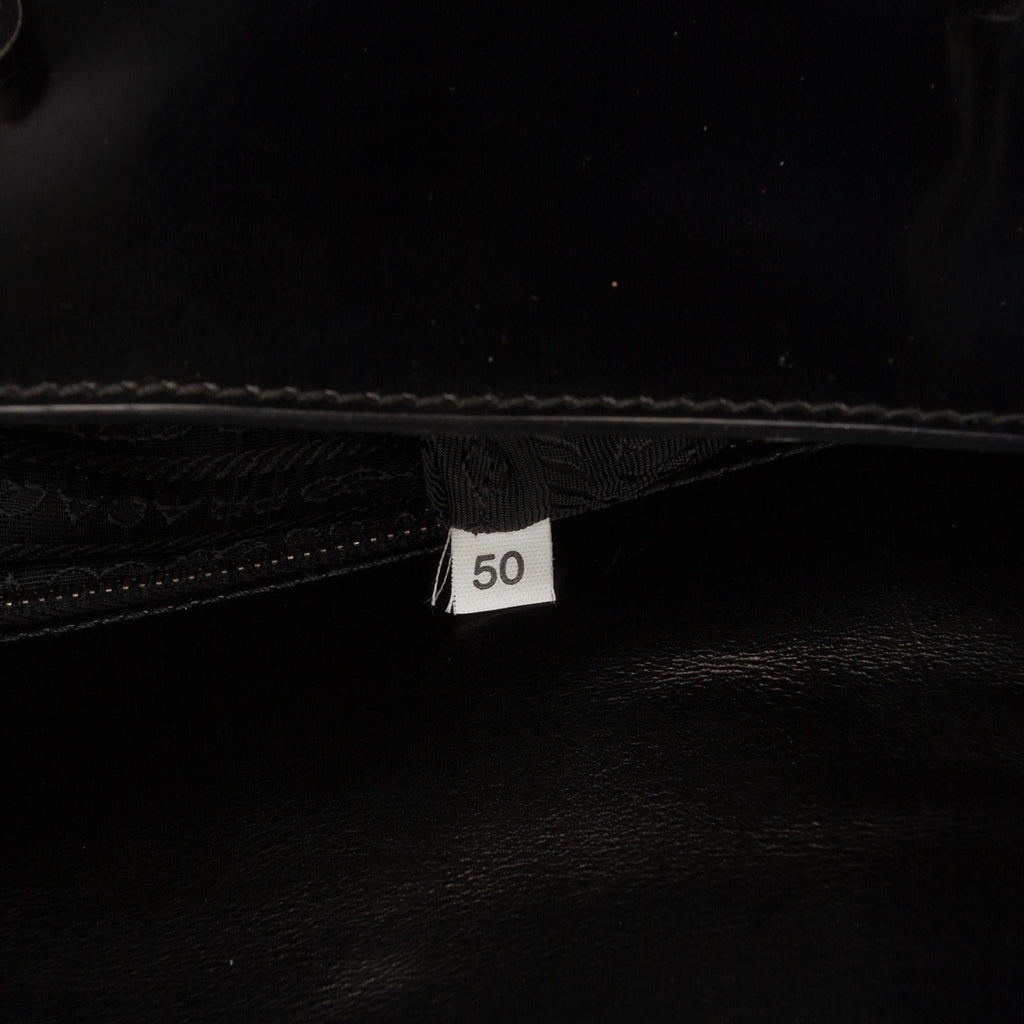 Prada Spazzolato Flap Handbag