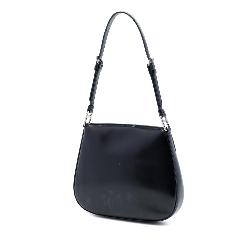 Prada Spazzolato Leather Cleo Flap Shoulder Bag