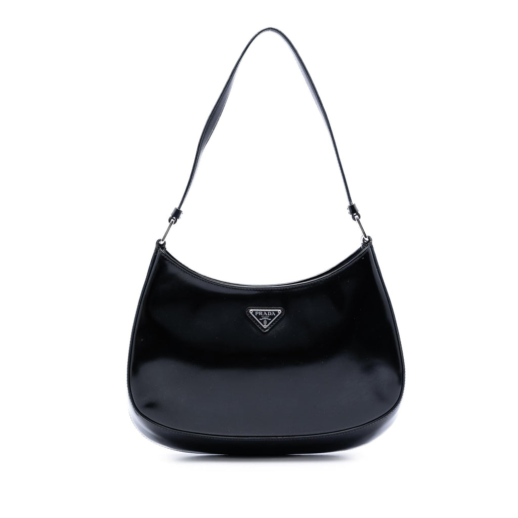 Prada Spazzolato Leather Cleo Shoulder Bag