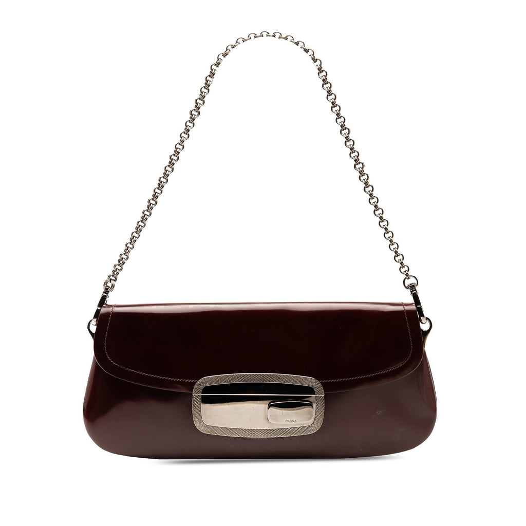 Prada Spazzolato Mirror Chain Flap