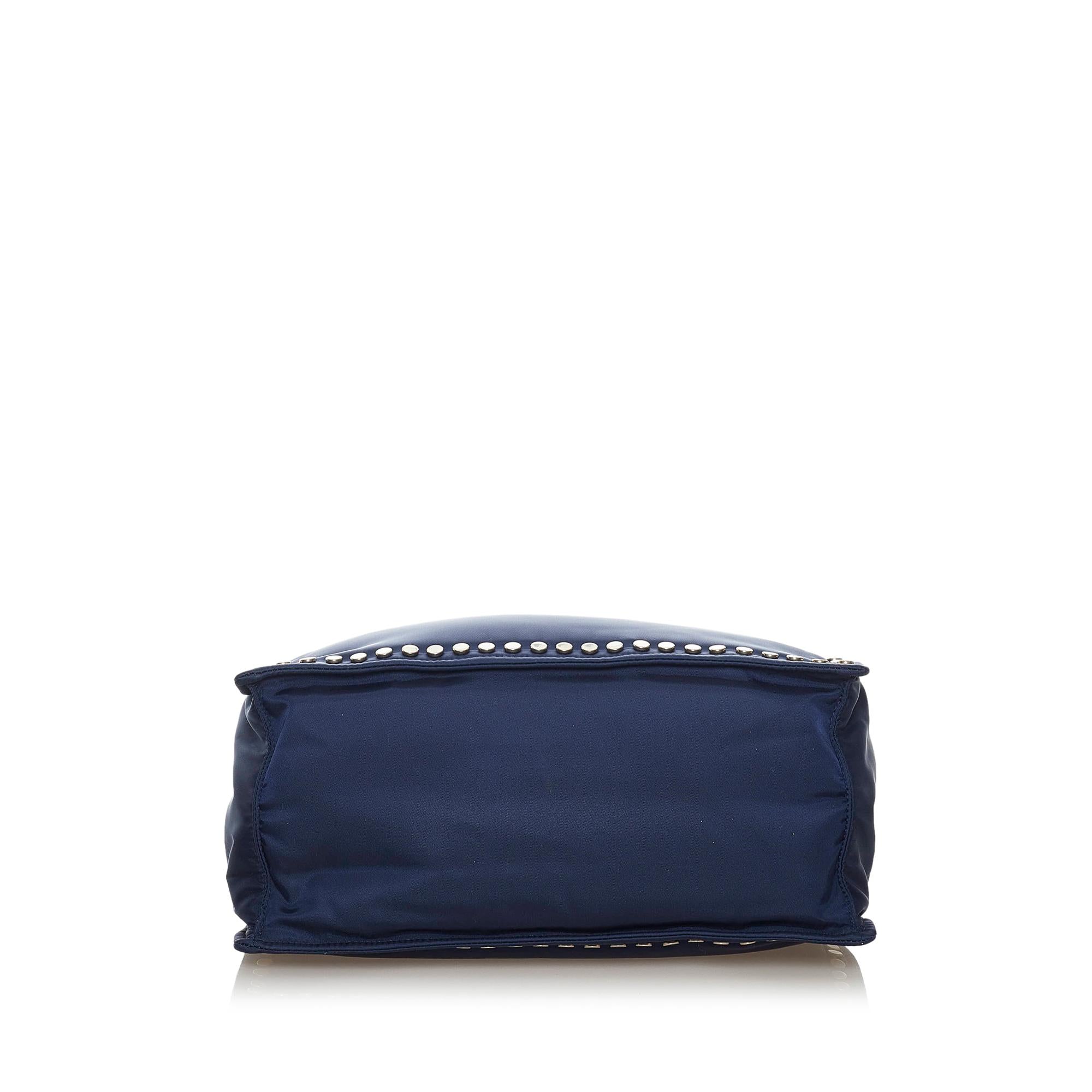 Prada Studded Etiquette Leather Tote Bag (SHG-28711)