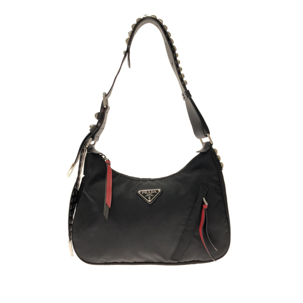 Prada Studded New Vela Tessuto Shoulder Bag (SHG-h6gFLh)