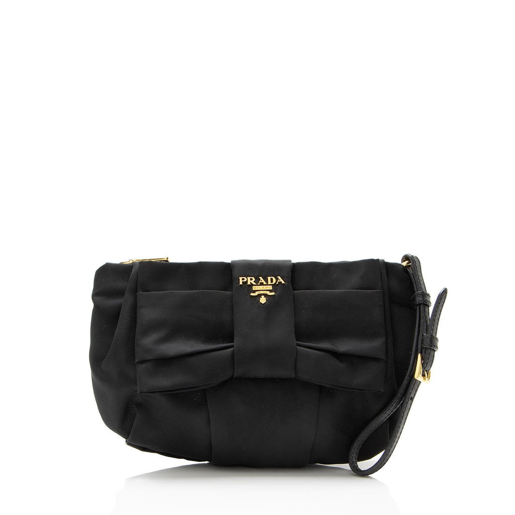 Prada Tessuto Bow Wristlet