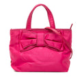 Prada Tessuto Canapa Logo Bow Satchel