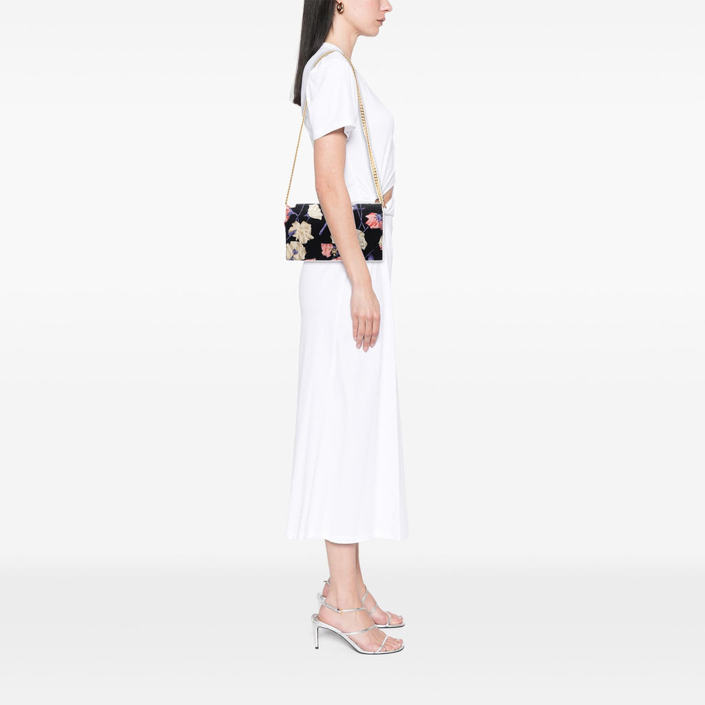 Prada Tessuto Floral Print Chain Crossbody