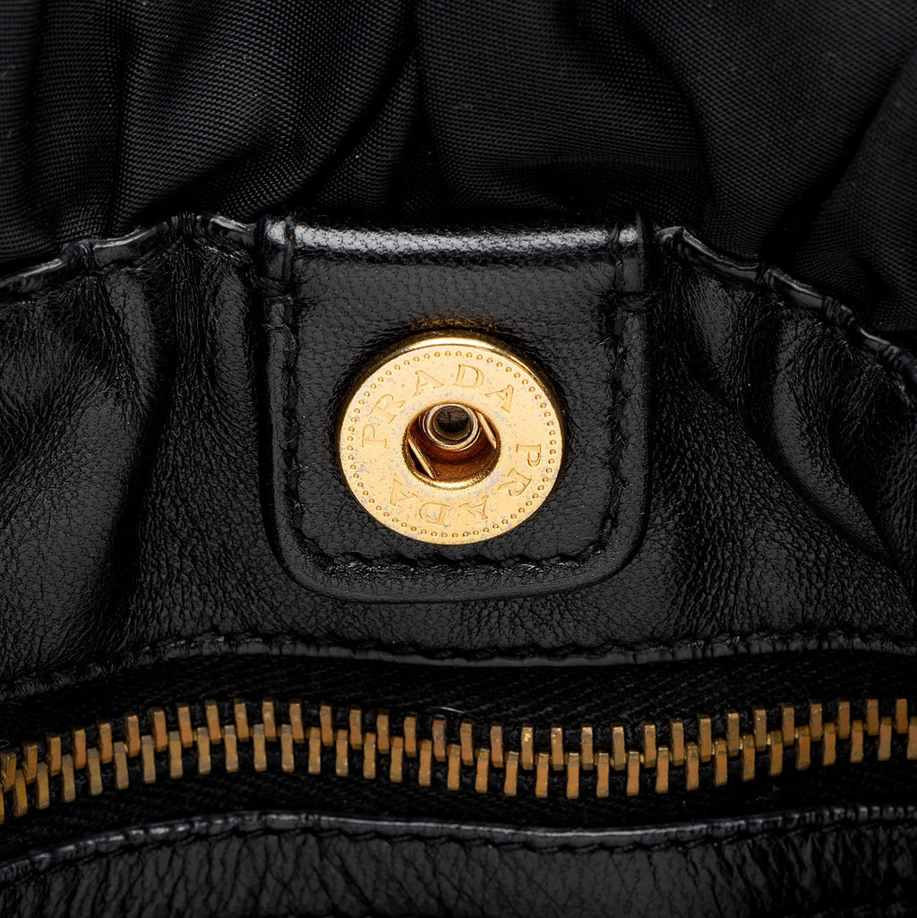 Prada Tessuto Logo Bow Tote