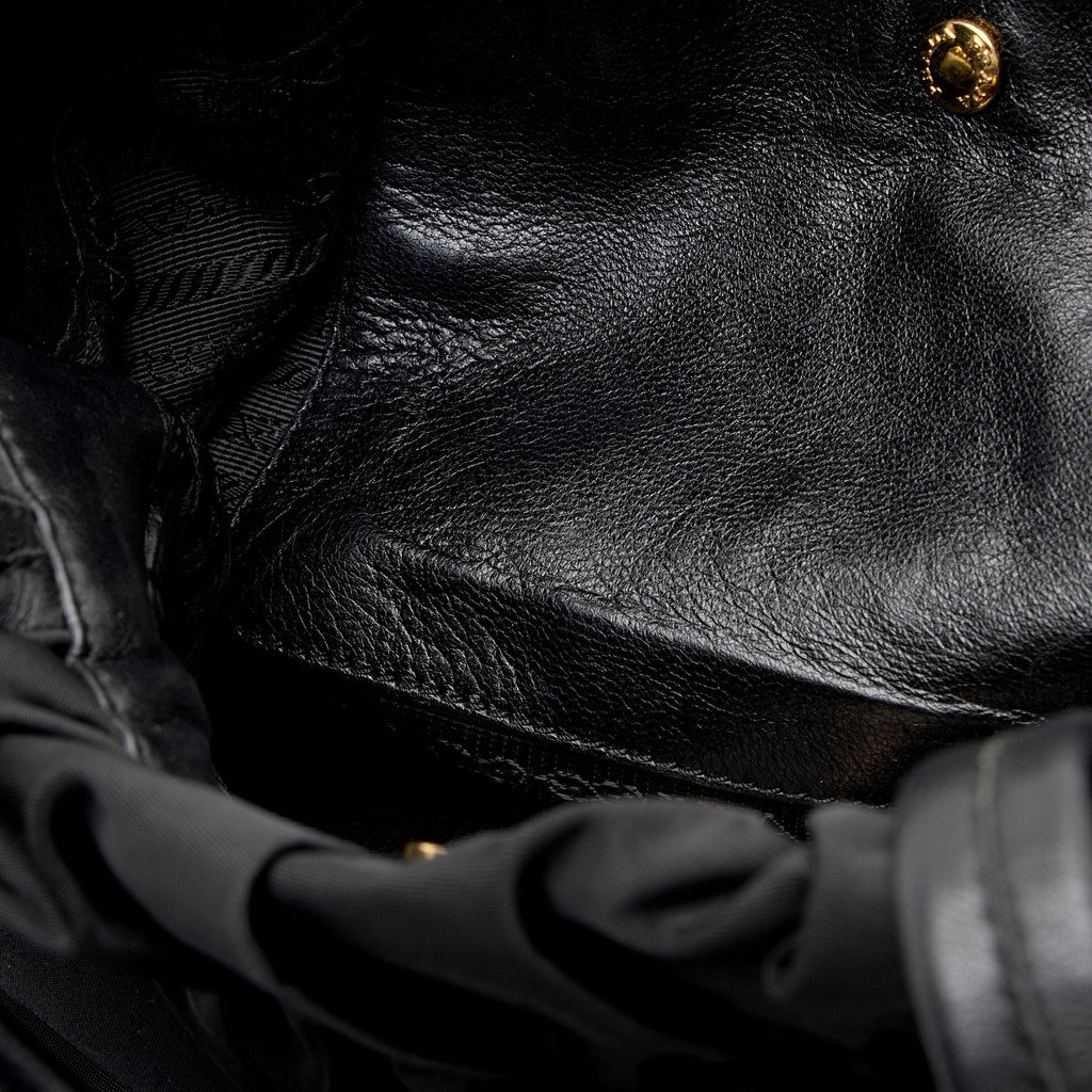 Prada Tessuto Logo Bow Tote