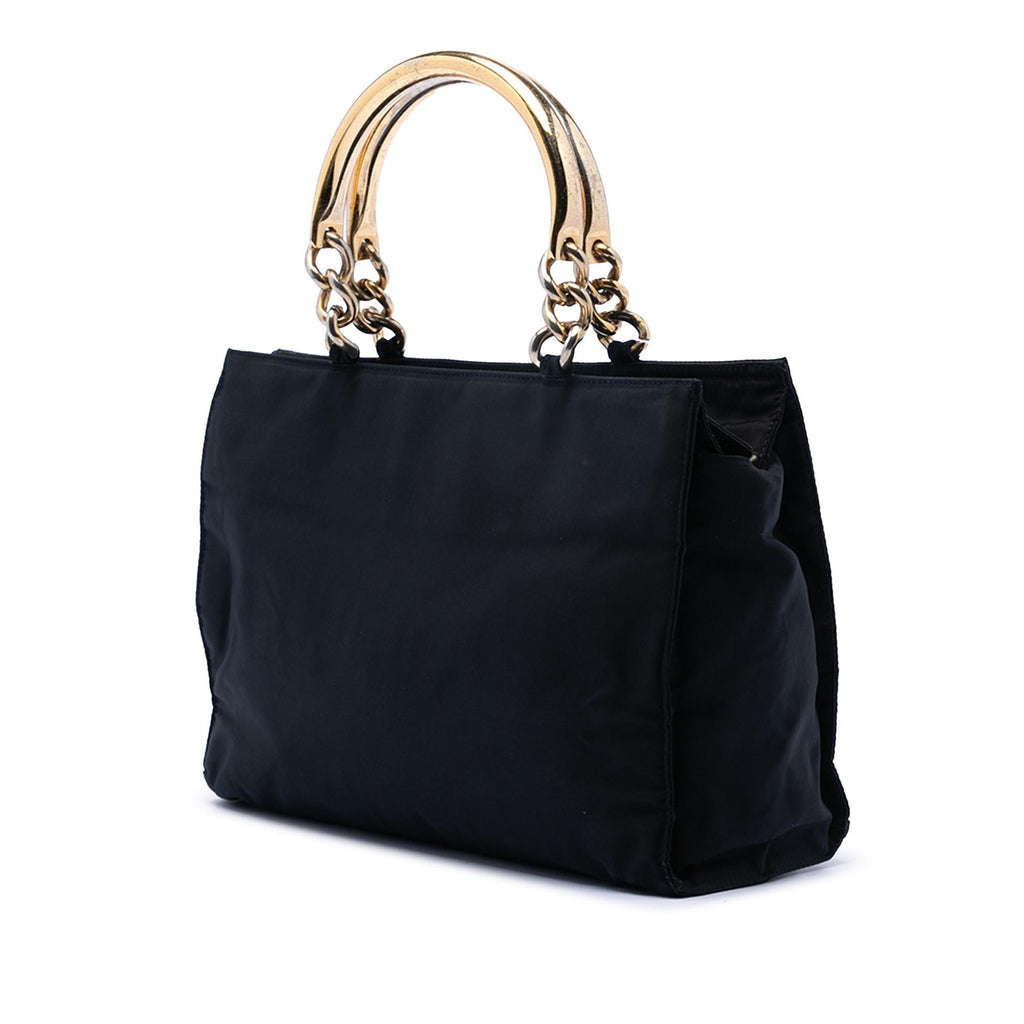 Prada Tessuto Metal Handle Bag