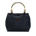 Prada Tessuto Metal Handle Bag