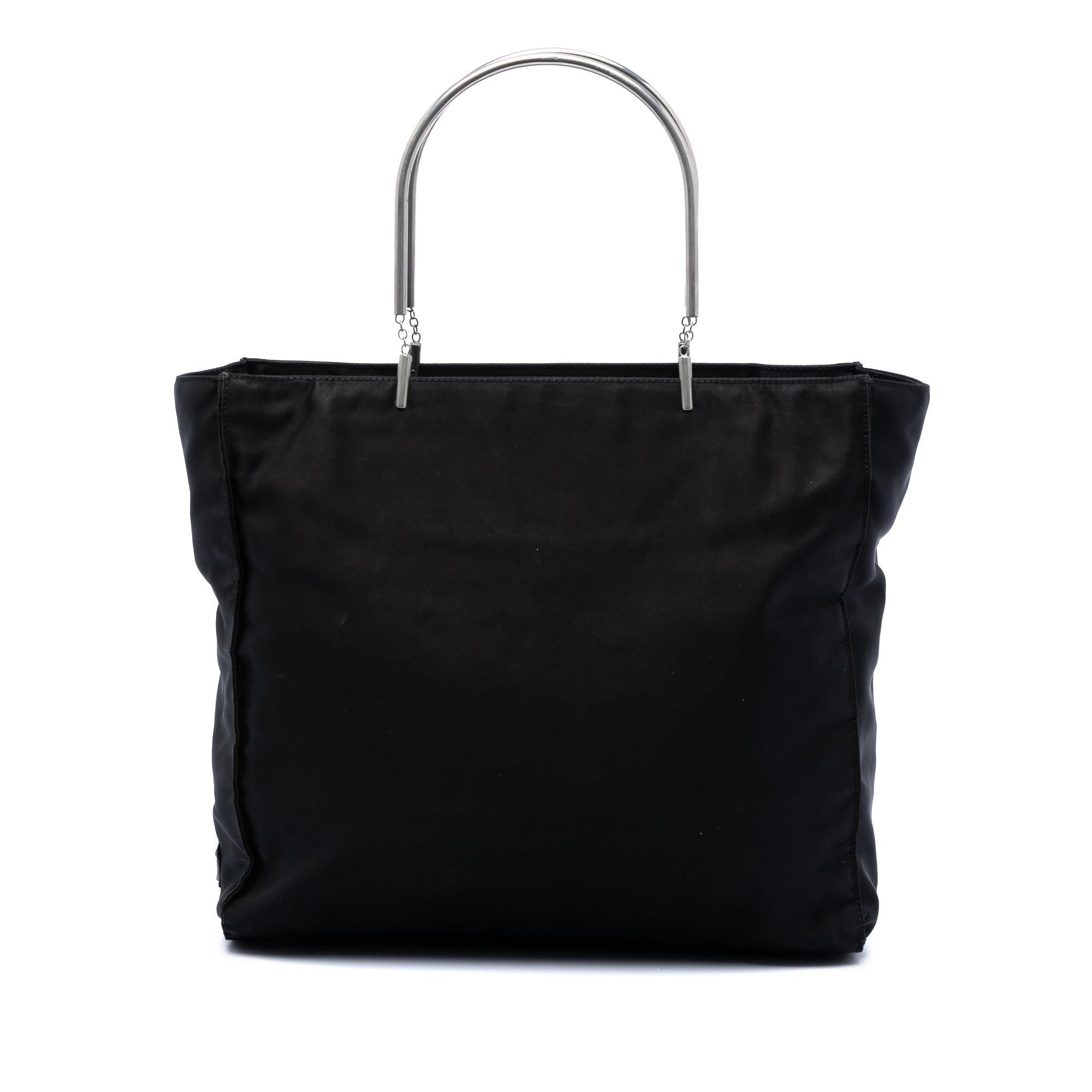 Prada Tessuto Metal Handle Bag