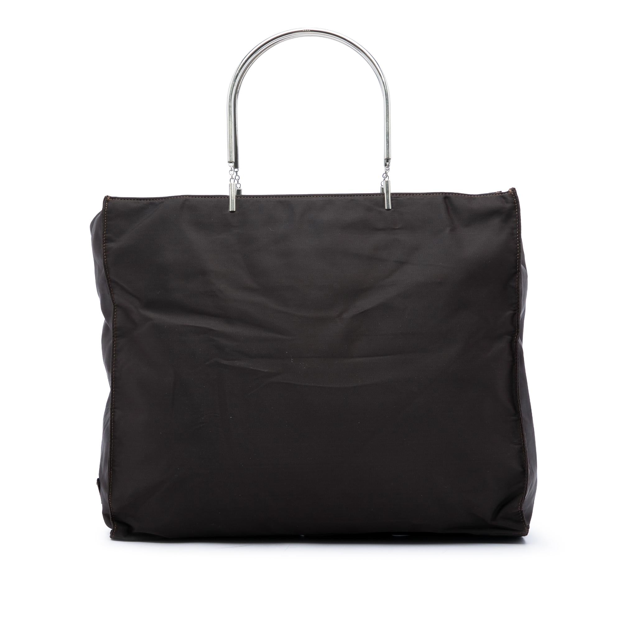 Prada Tessuto Metal Handle Bag
