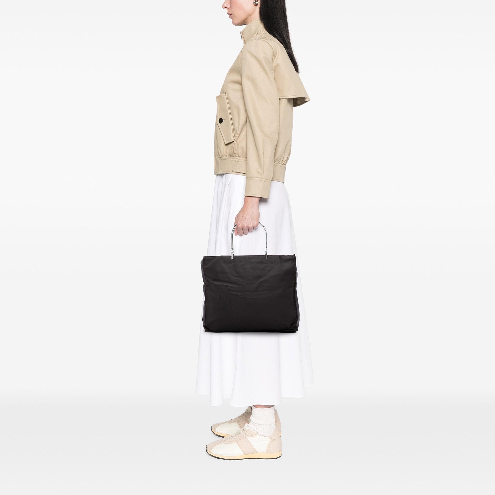 Prada Tessuto Metal Handle Bag