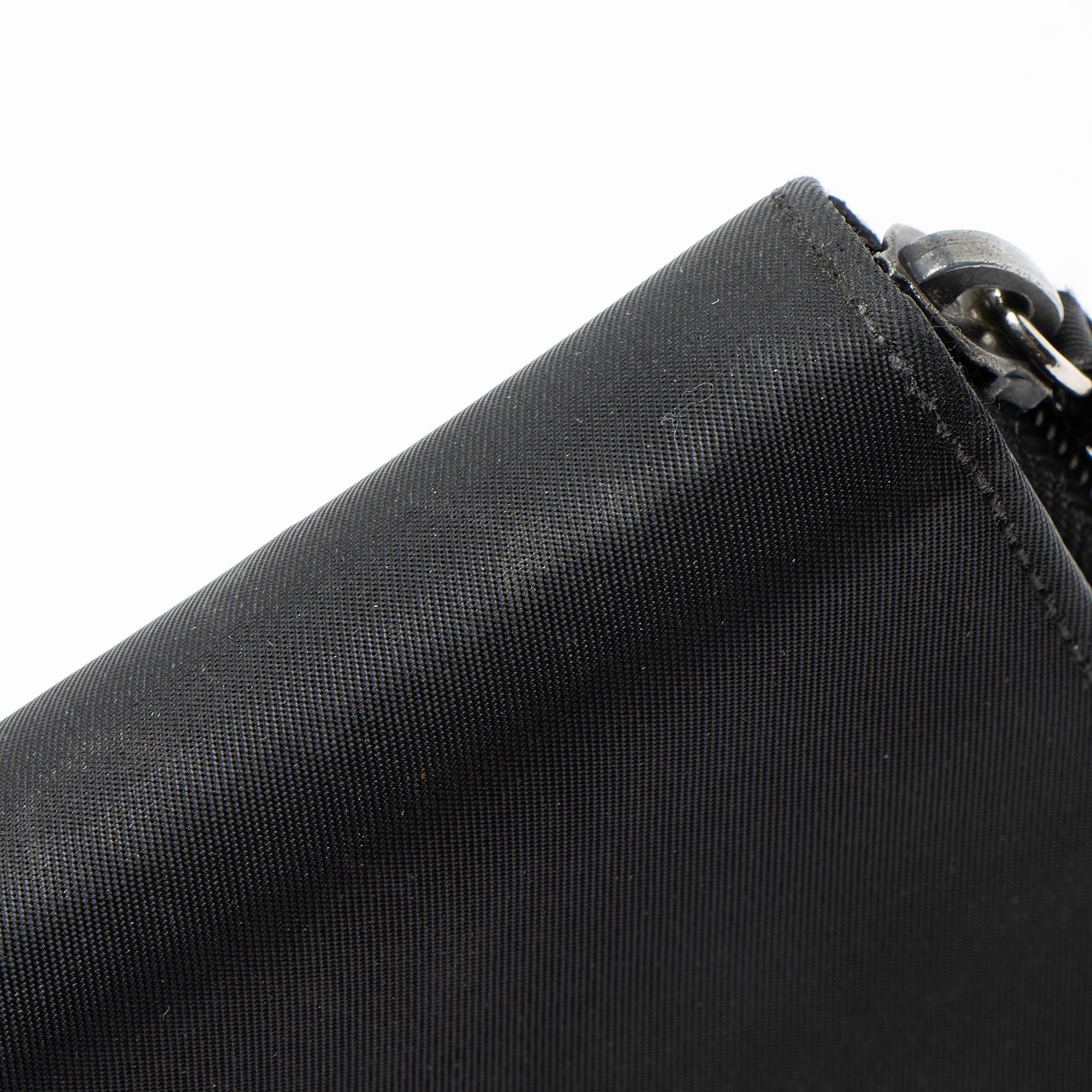 Prada Tessuto Saffiano Compact Bifold Zip Around Wallet