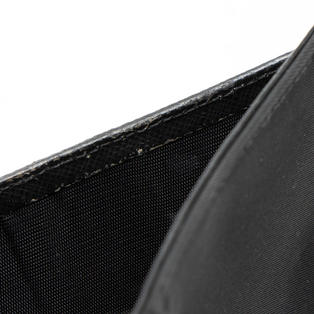 Prada Tessuto Saffiano Compact Bifold Zip Around Wallet