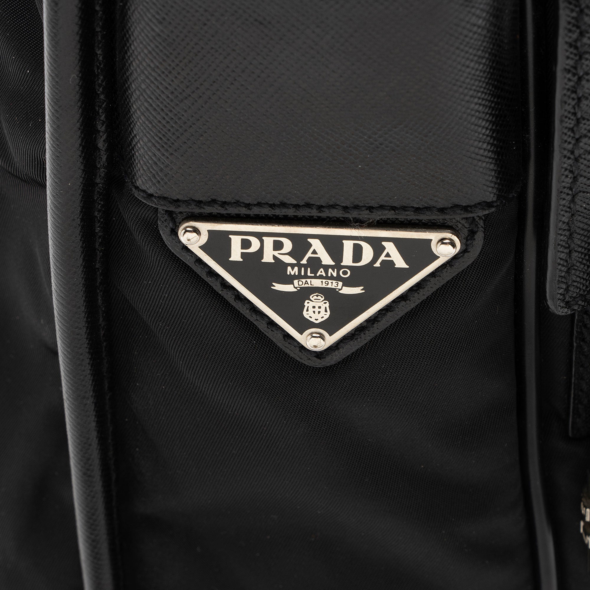 Prada Tessuto Saffiano Leather Double Buckle Messenger