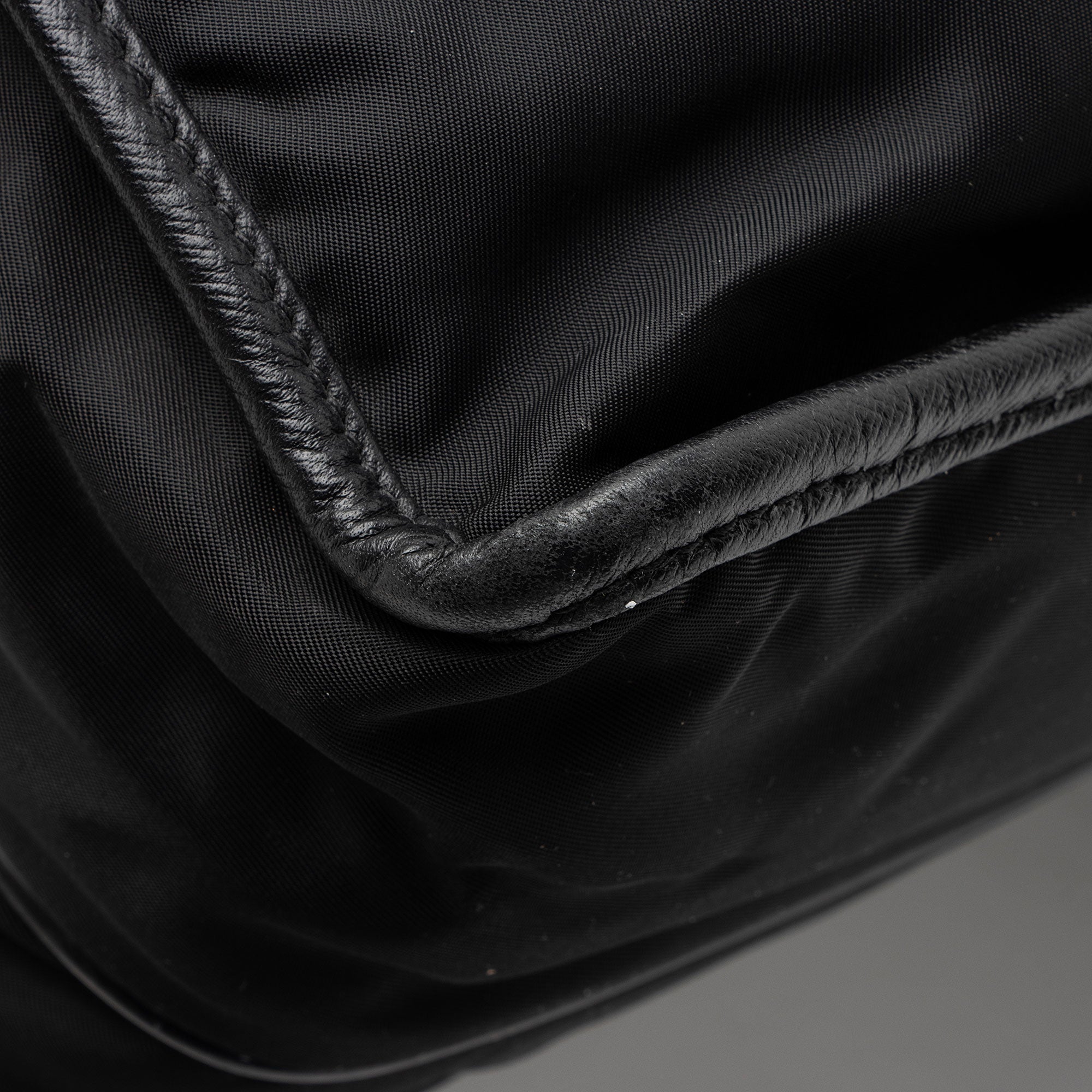 Prada Tessuto Saffiano Leather Double Buckle Messenger